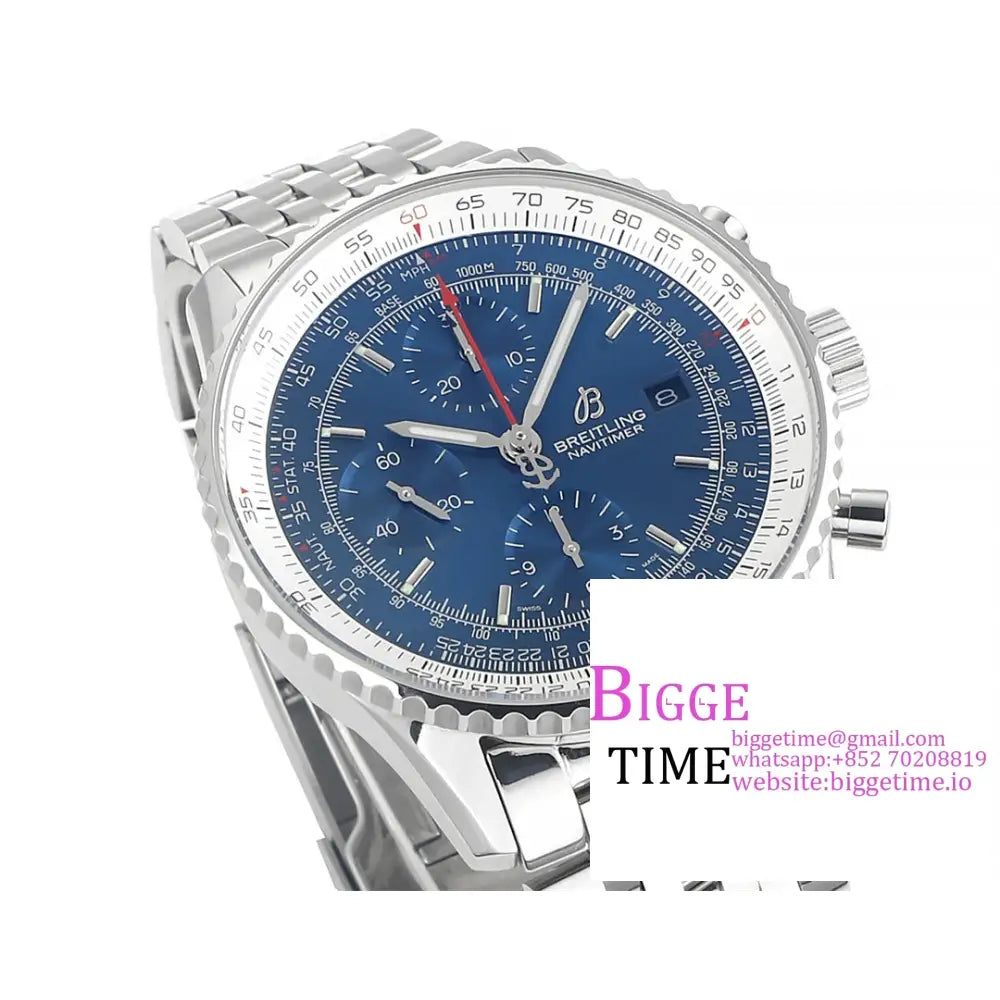 Breitling Chrono 43Mm Navitimer B01 Blue Dial Ss Bracelet Blsf A7750