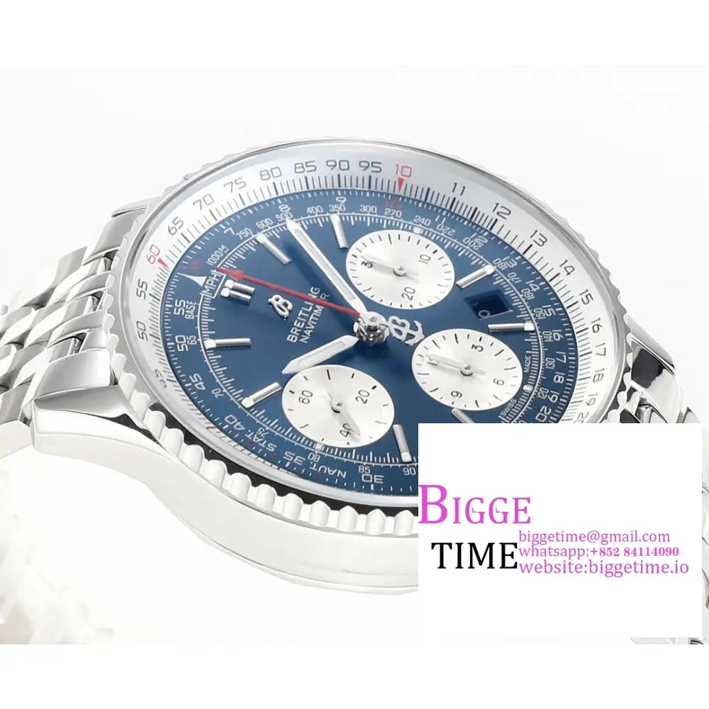 Breitling Chrono 43Mm Navitimer B01 Blue/White Dial Ss Bracelet Blsf A7750