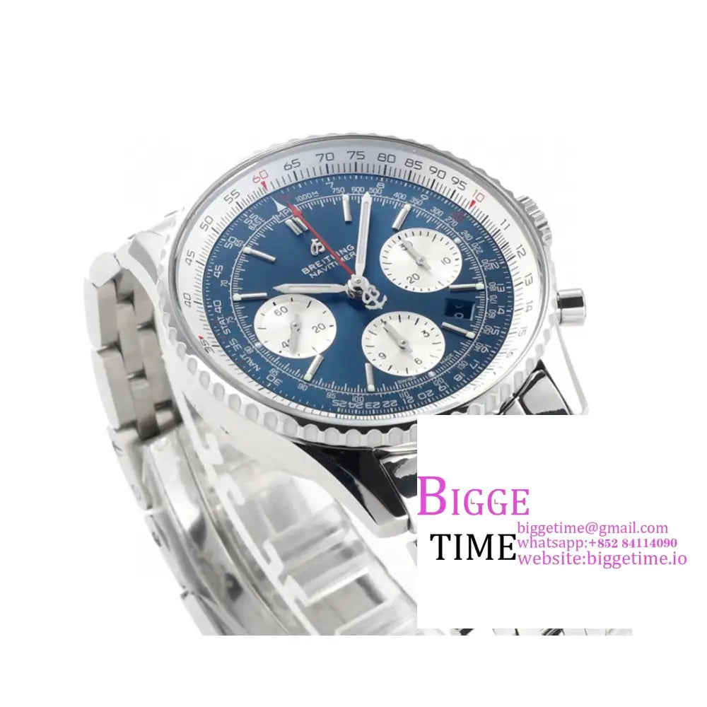Breitling Chrono 43Mm Navitimer B01 Blue/White Dial Ss Bracelet Blsf A7750