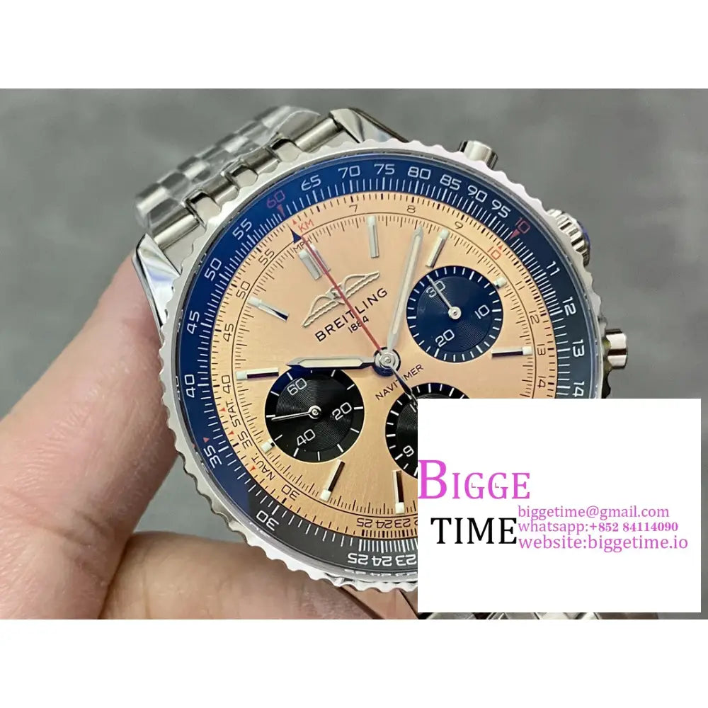 Breitling Chrono 43Mm Navitimer B01 Champagne/Black Dial Ss Bracelet Blsf A7750