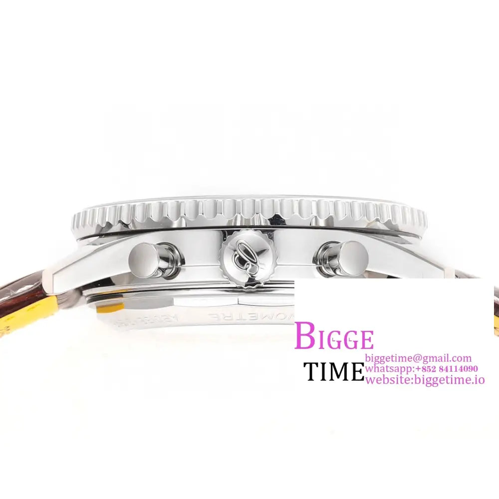 Breitling Chrono 43Mm Navitimer B01 White Dial Brown Leather Strap Blsf A7750