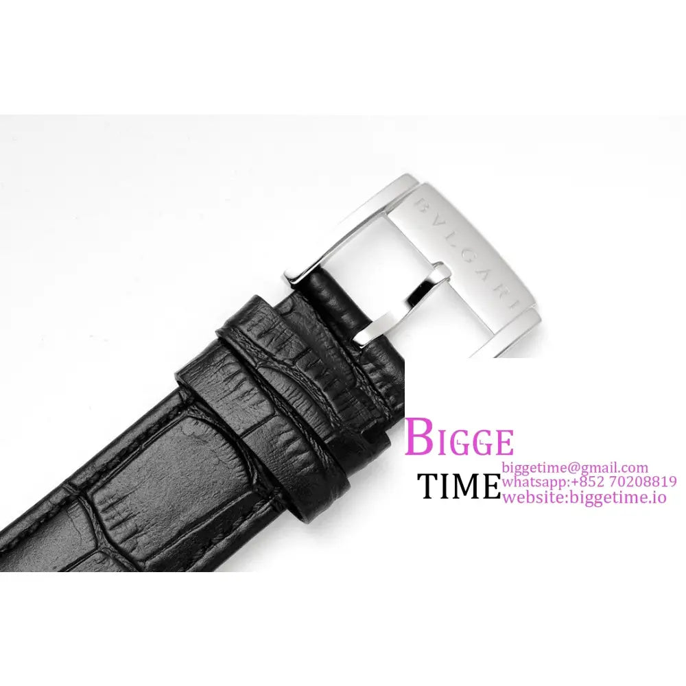 Bvlgari Roma 41Mm Black Dial Leather Strap Bvf My9015