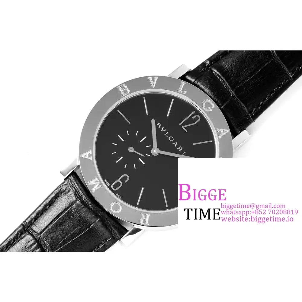 Bvlgari Roma 41Mm Black Dial Leather Strap Bvf My9015