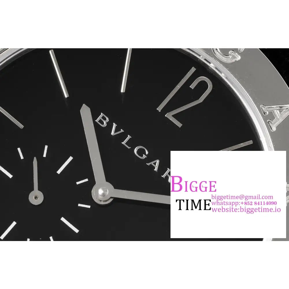 Bvlgari Roma 41Mm Black Dial Leather Strap Bvf My9015