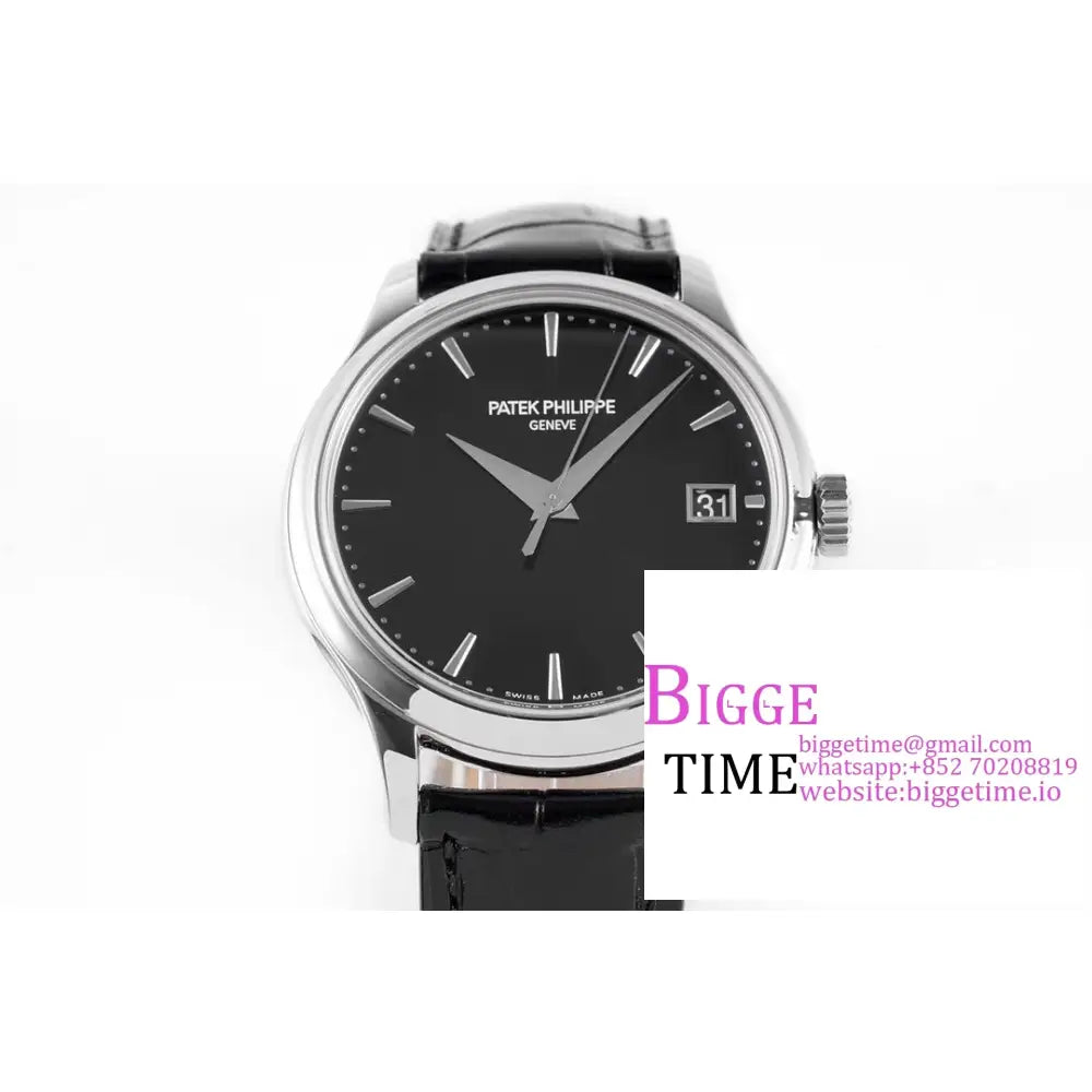 Calatrava 5227 39Mm Black Dial Leather Strap Zf A324Sc Patek Philippe