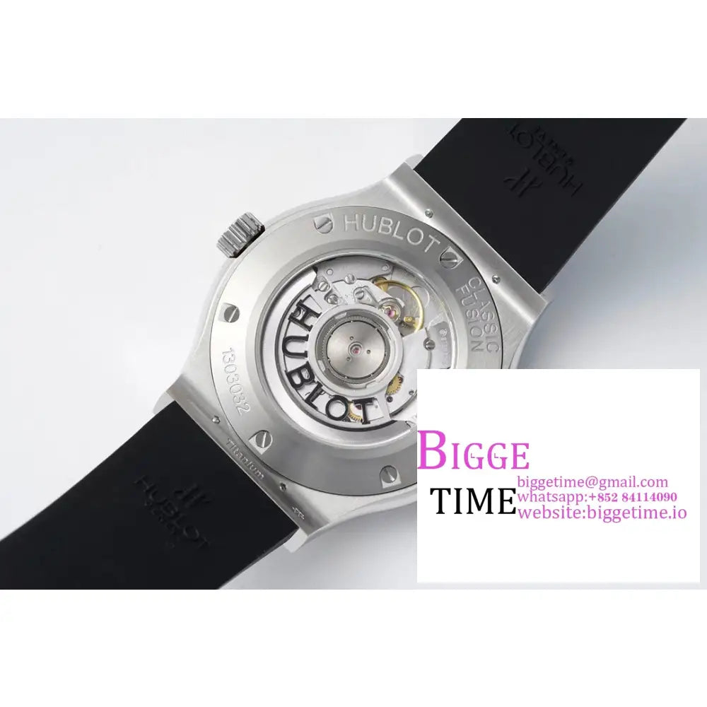 Classic Fusion 42Mm Black Dial Rubber Strap Jj + F A1110 Hublot