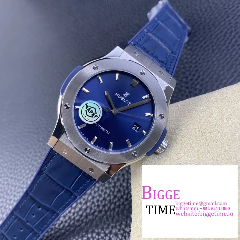 Classic Fusion 42Mm Blue Dial Rubber Strap Apsf A1110 Hublot