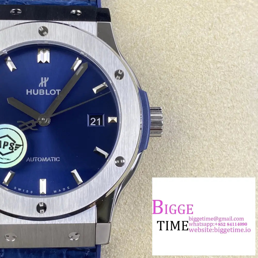Classic Fusion 42Mm Blue Dial Rubber Strap Apsf A1110 Hublot