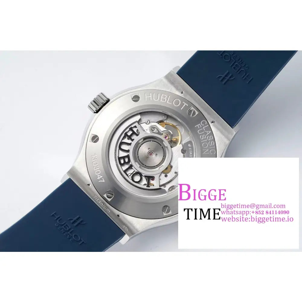 Classic Fusion 42Mm Blue Dial Rubber Strap Jj + F A1110 Hublot