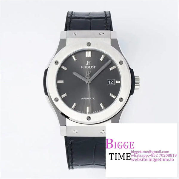 Classic Fusion 42Mm Grey Dial Black Leather Strap Jj + F A1110 Option1 Hublot