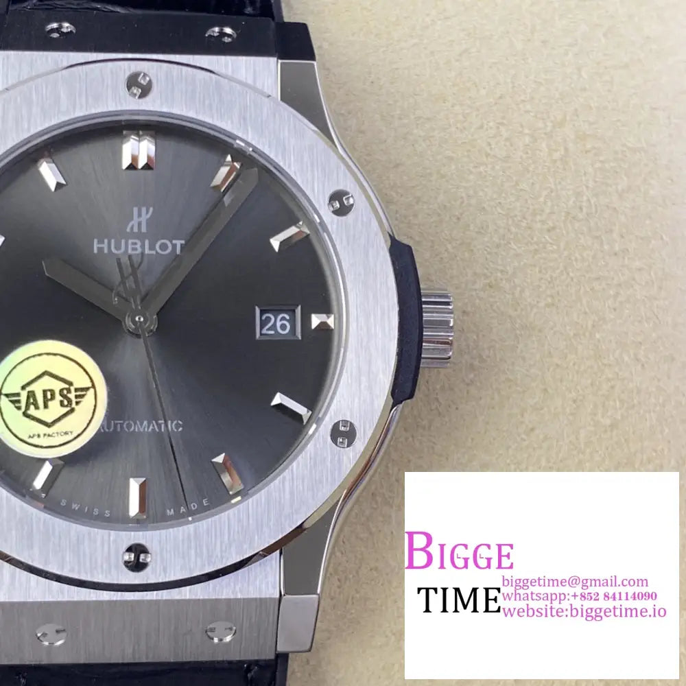 Classic Fusion 42Mm Grey Dial Black Rubber Strap Apsf A1110 Hublot