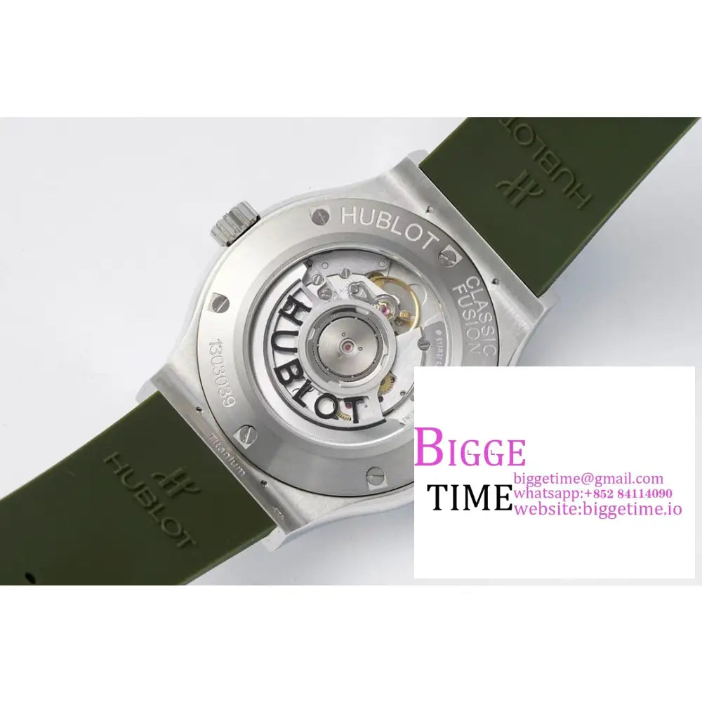 Classic Fusion 42Mm Green Dial Rubber Strap Jj + F A1110 Hublot