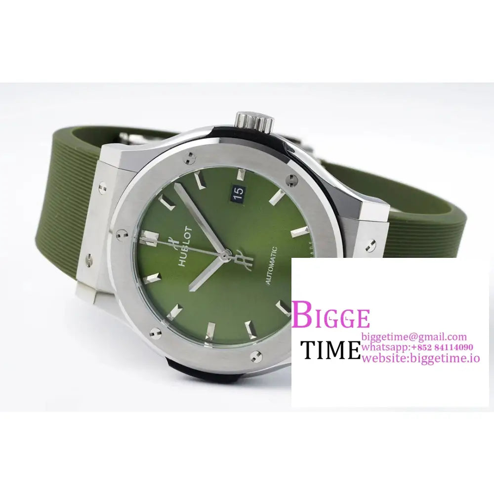Classic Fusion 42Mm Green Dial Rubber Strap Jj + F A1110 Hublot