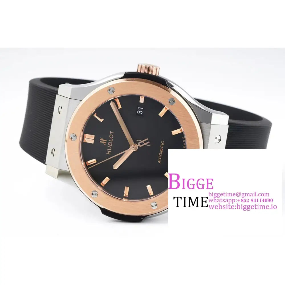 Classic Fusion 42Mm Rg Black Dial Rubber Strap Jj + F A1110 Hublot