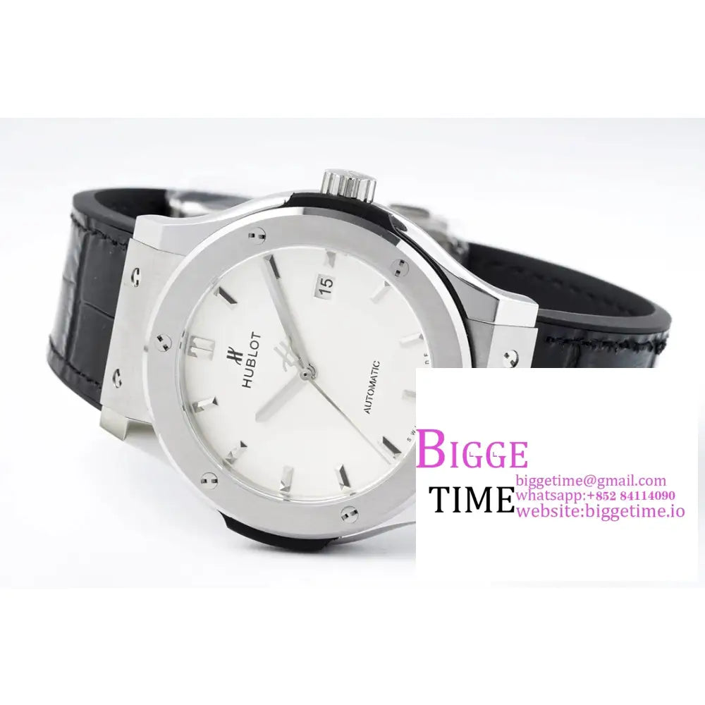 Classic Fusion 42Mm White Dial Black Rubber Strap Jj + F A1110 Hublot