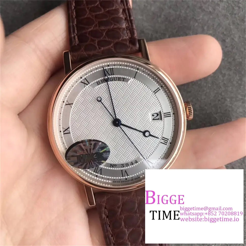 Classique5177-12 38Mm Rg White Dial Brown Leather Strap Mksf My9015 Breguet