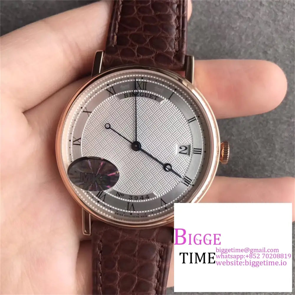 Classique5177-12 38Mm Rg White Dial Brown Leather Strap Mksf My9015 Breguet