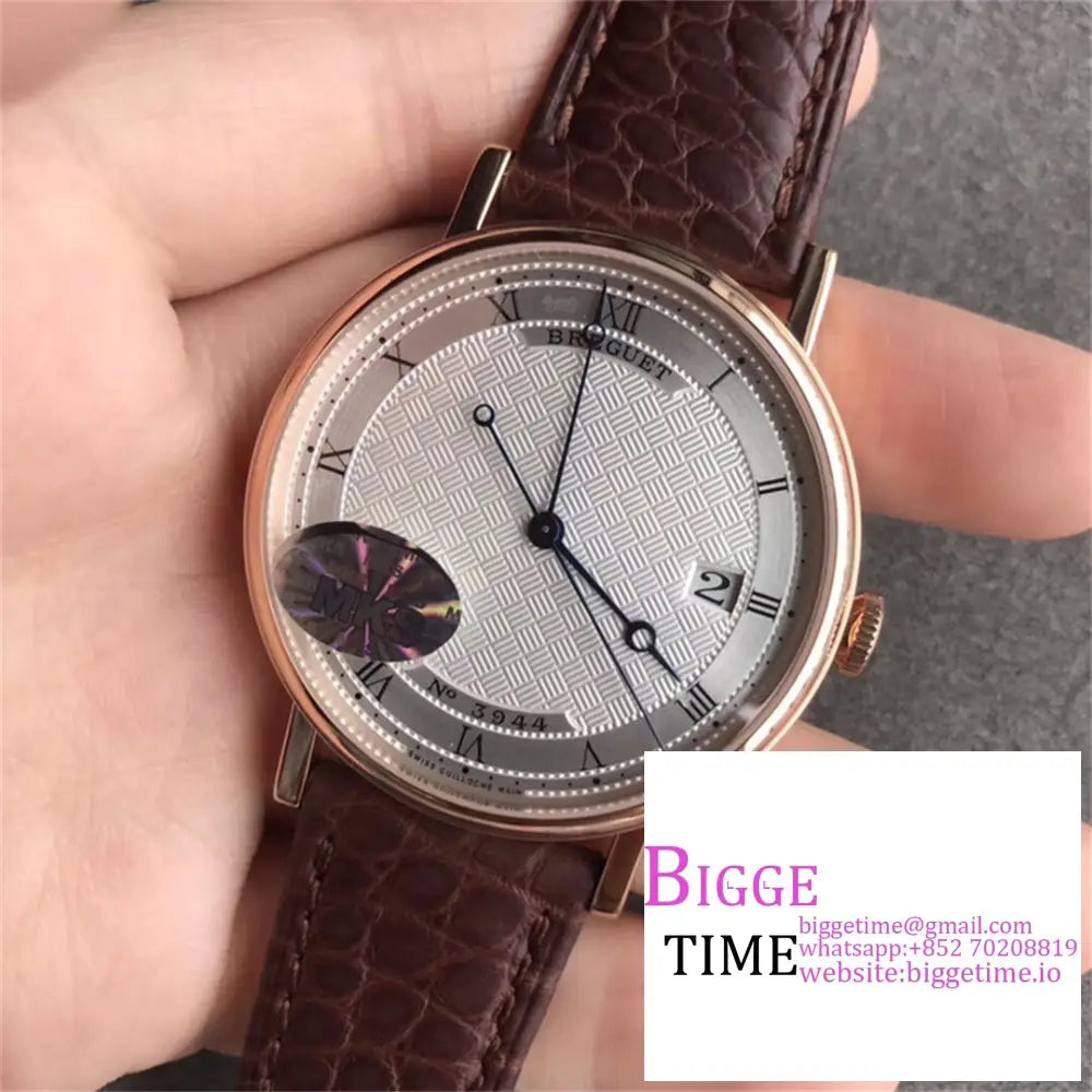 Classique5177-12 38Mm Rg White Dial Brown Leather Strap Mksf My9015 Breguet