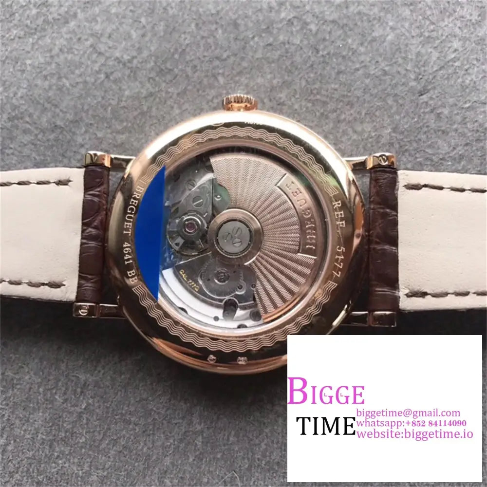 Classique5177-12 38Mm Rg White Dial Brown Leather Strap Mksf My9015 Breguet