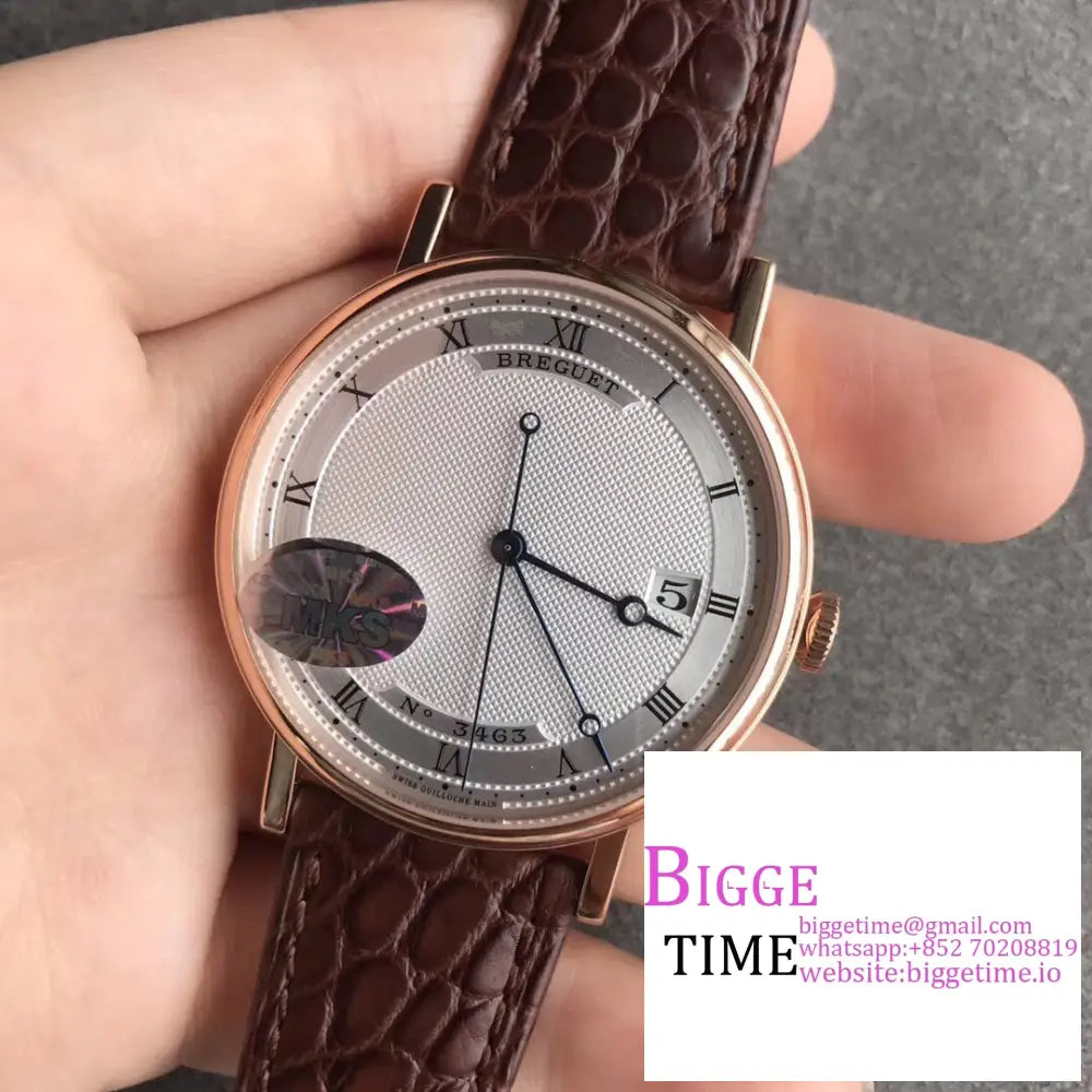 Classique5177-15 38Mm Rg White Dial Brown Leather Strap Mksf My9015 Breguet