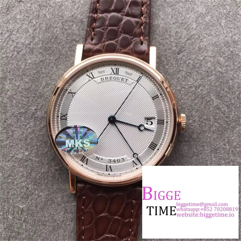 Classique5177-15 38Mm Rg White Dial Brown Leather Strap Mksf My9015 Option1 Breguet