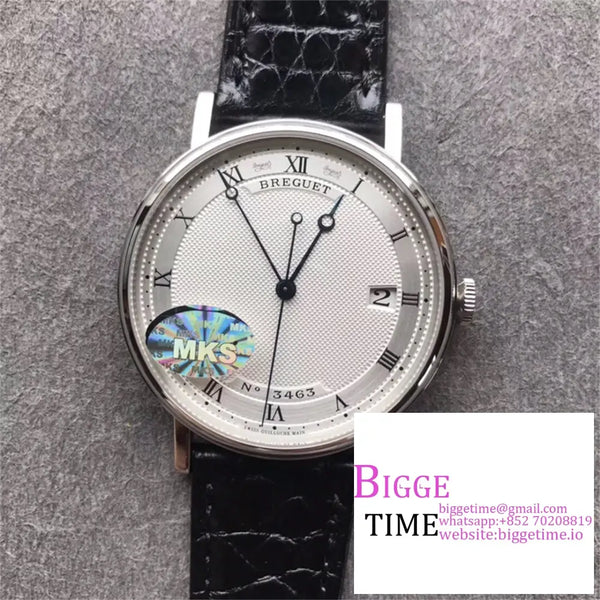 Classique5177-15 38Mm White Dial Black Leather Strap Mksf My9015 Option1 Breguet