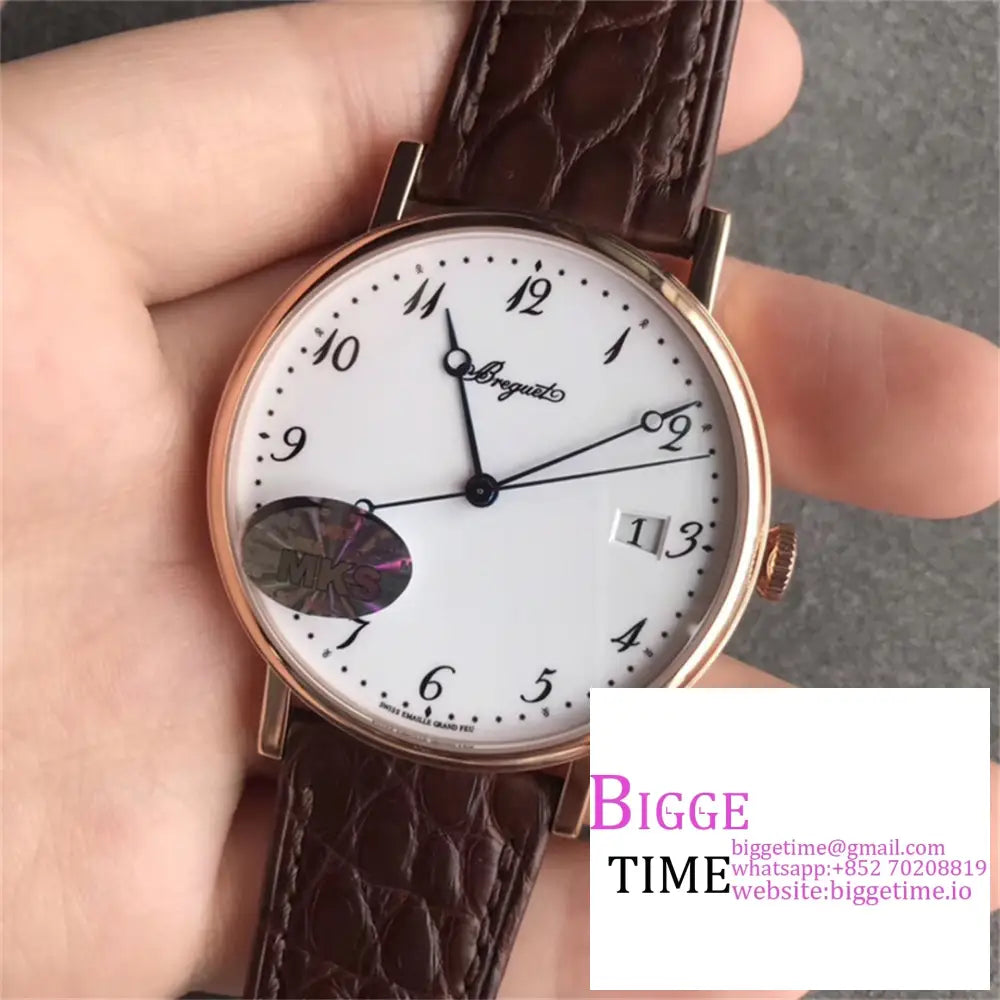 Classique5177-29 38Mm Rg White Dial Brown Leather Strap Mksf My9015 Breguet