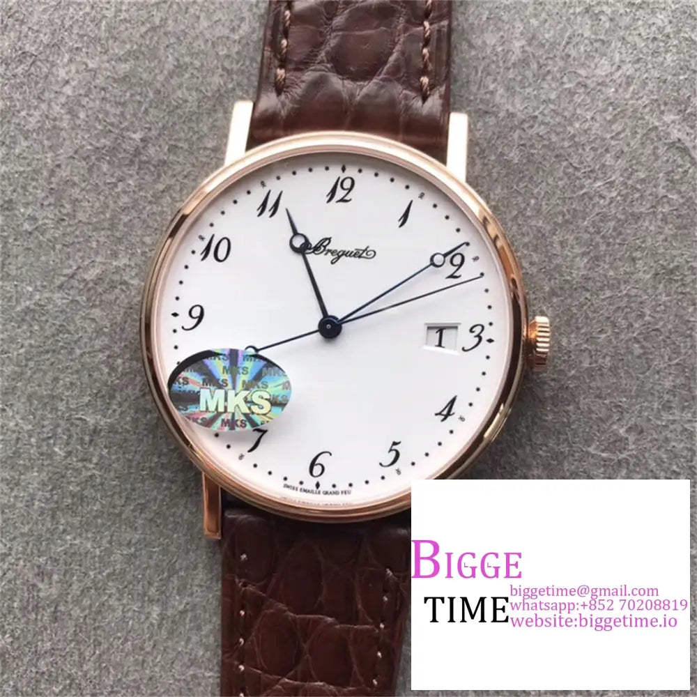 Classique5177-29 38Mm Rg White Dial Brown Leather Strap Mksf My9015 Option1 Breguet