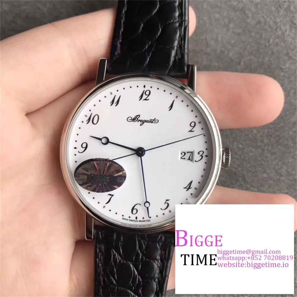 Classique5177-29 38Mm White Dial Black Leather Strap Mksf My9015 Breguet