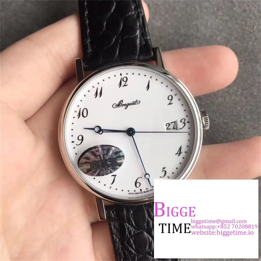 Classique5177-29 38Mm White Dial Black Leather Strap Mksf My9015 Breguet