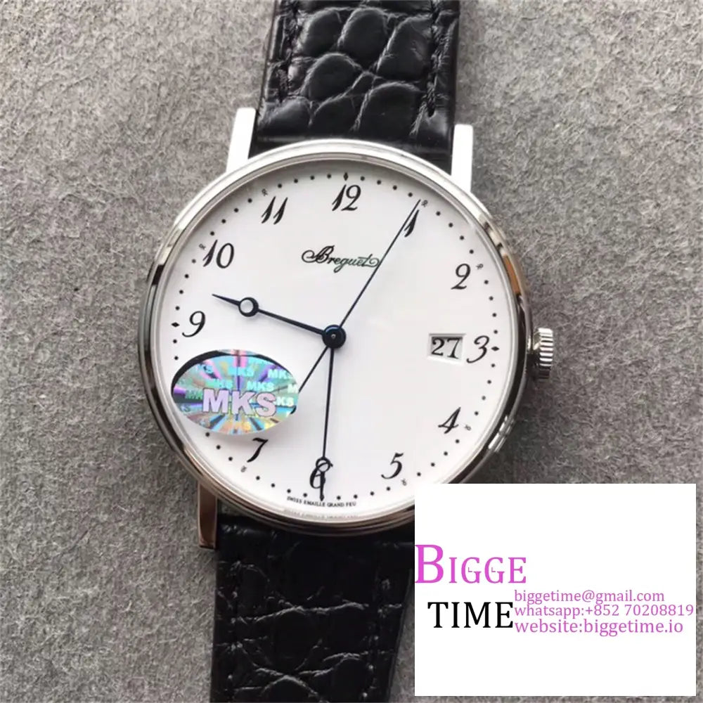 Classique5177-29 38Mm White Dial Black Leather Strap Mksf My9015 Option1 Breguet