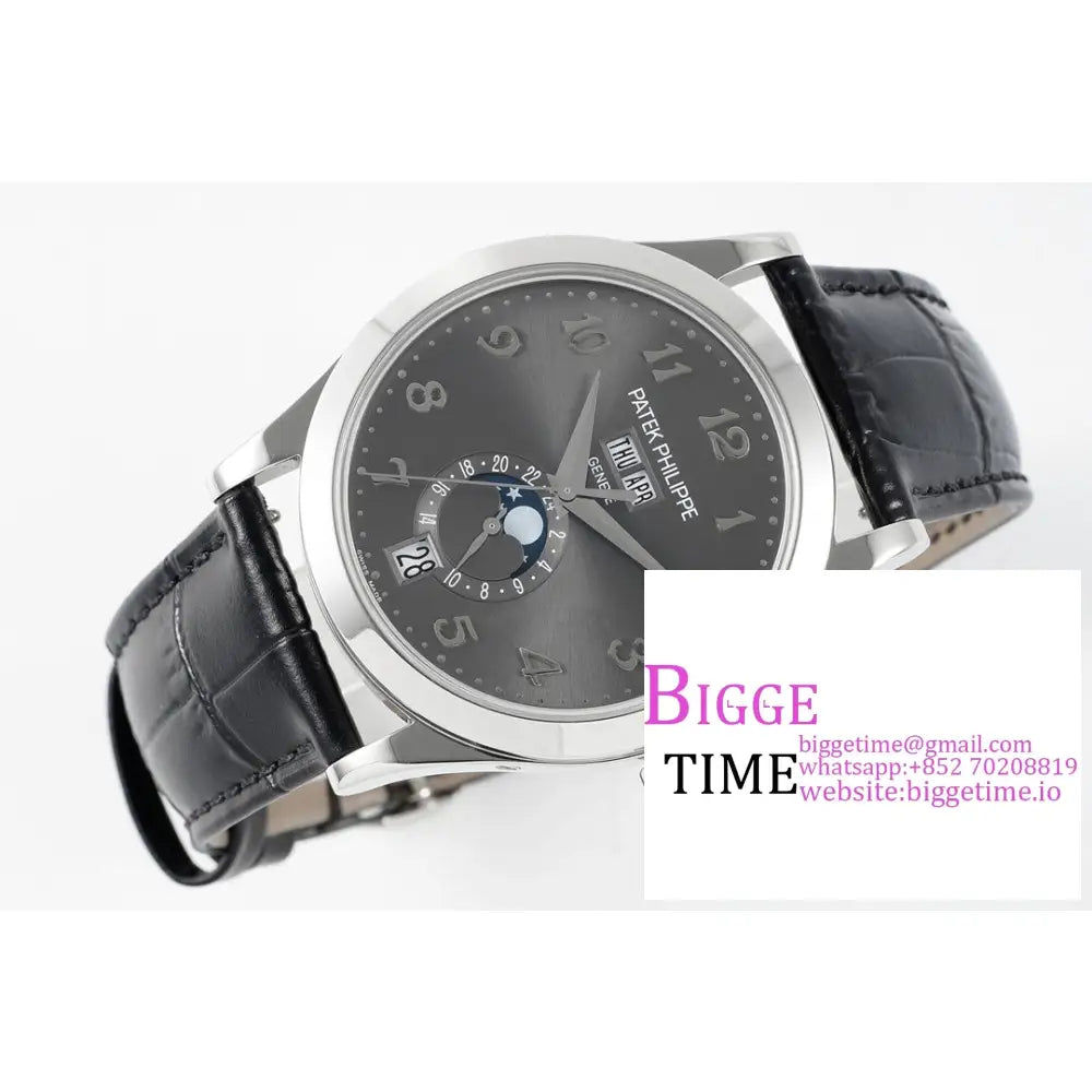 Complications Annual Calendar 38Mm 5396 Grey Dial Number Marker Black Leather Strap Ppf A324Sc