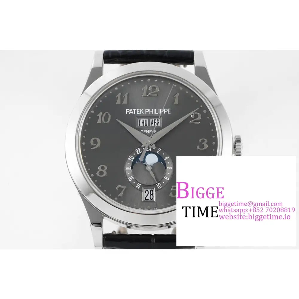 Complications Annual Calendar 38Mm 5396 Grey Dial Number Marker Black Leather Strap Ppf A324Sc