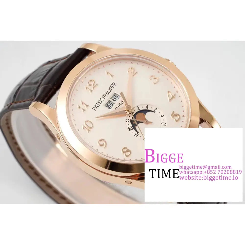 Complications Annual Calendar 38Mm 5396 Rg White Dial Number Marker Brown Leather Strap Ppf A324Sc