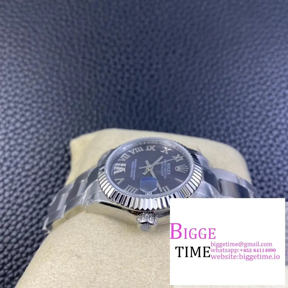 DateJust 31mm Ladies Purple Dial Diamond Roma Marker Oyster Bracelet WF A2671 Option1 Rolex