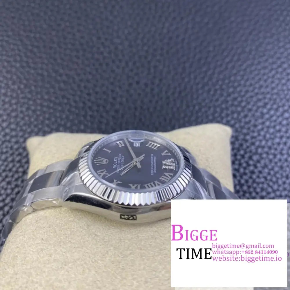DateJust 31mm Ladies Purple Dial Diamond Roma Marker Oyster Bracelet WF A2671 Option1 Rolex