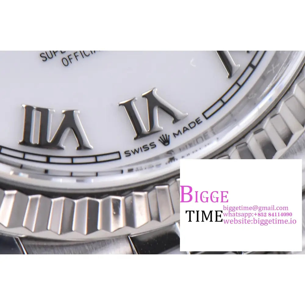 Datejust 36Mm Fluted Bezel White Dial Roma Marker Jubilee Bracelet Clean Factory Cf Vr3235 Rolex