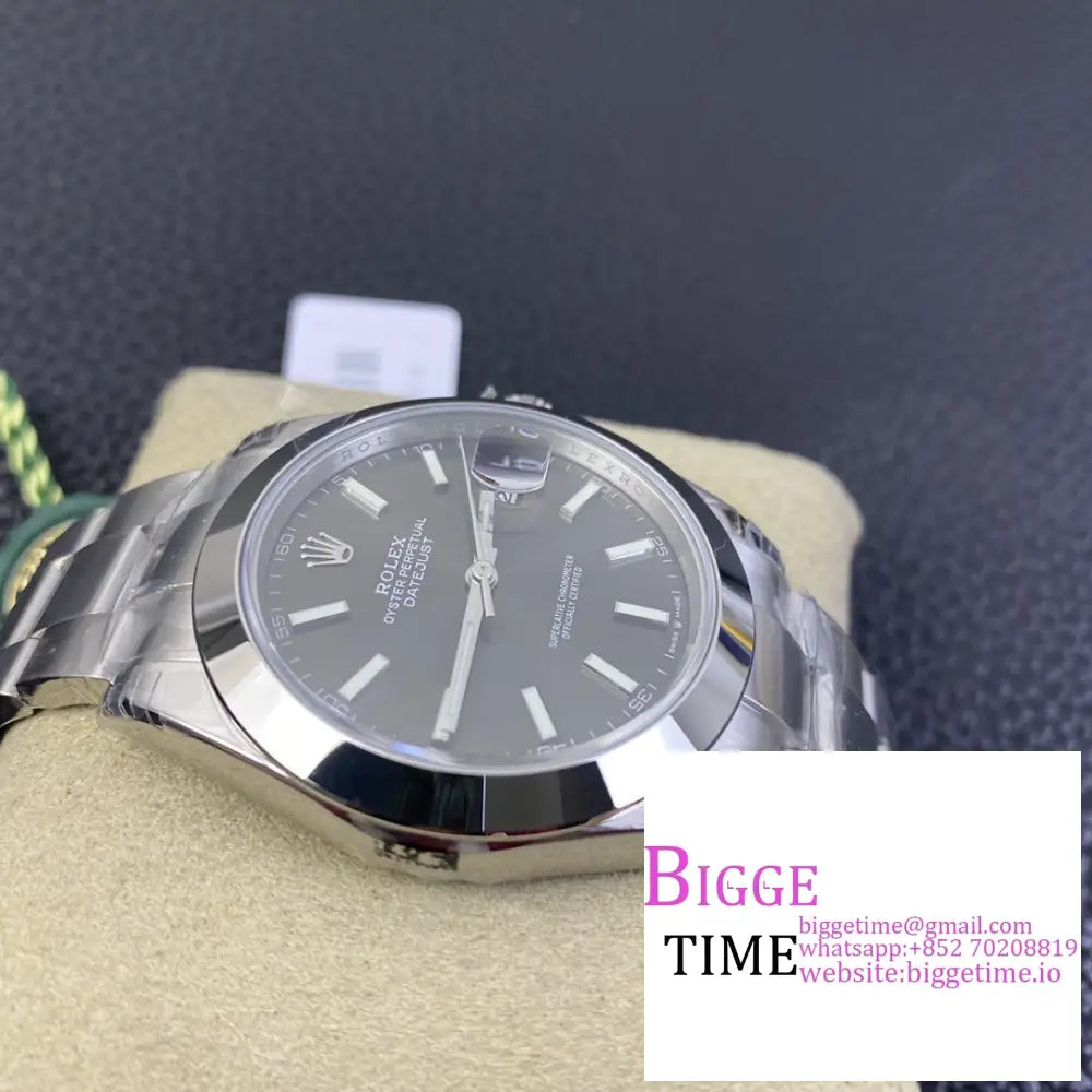 Datejust 41Mm 126300 Smooth Bezel Grey Dial Oyster Bracelet Vsf Vs3235 Rolex