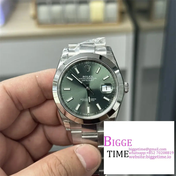 Datejust 41Mm 126300 Smooth Bezel Mint Green Dial Oyster Bracelet Vsf Vs3235 Option1 Rolex