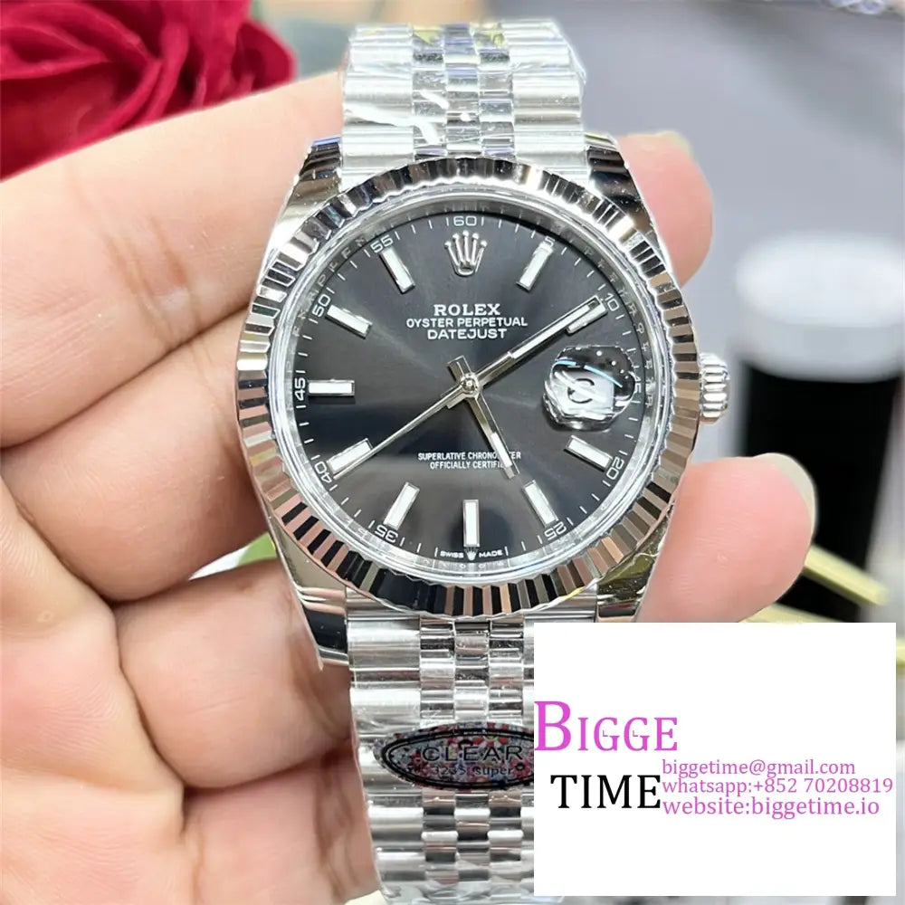 Datejust 41Mm 126334 Fluted Bezel Black Dial Jubilee Bracelet Clean Factory Cf Vr3235 Option1 Rolex