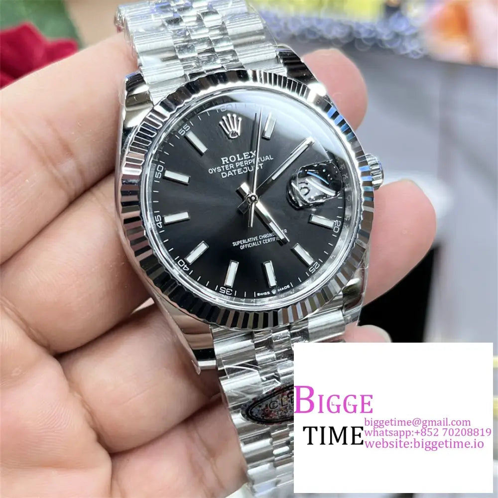 Datejust 41Mm 126334 Fluted Bezel Black Dial Jubilee Bracelet Clean Factory Cf Vr3235 Rolex