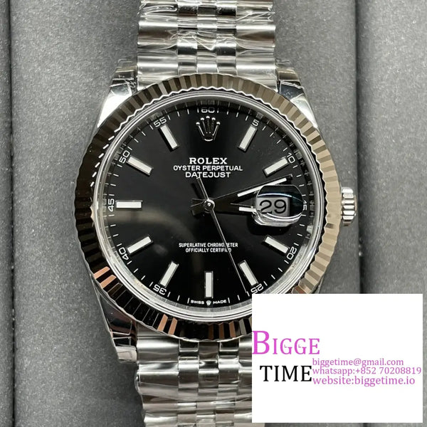 Datejust 41Mm 126334 Fluted Bezel Black Dial Jubilee Bracelet Vsf Vs3235 Option1 Rolex