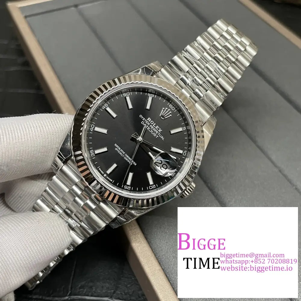 Datejust 41Mm 126334 Fluted Bezel Black Dial Jubilee Bracelet Vsf Vs3235 Rolex