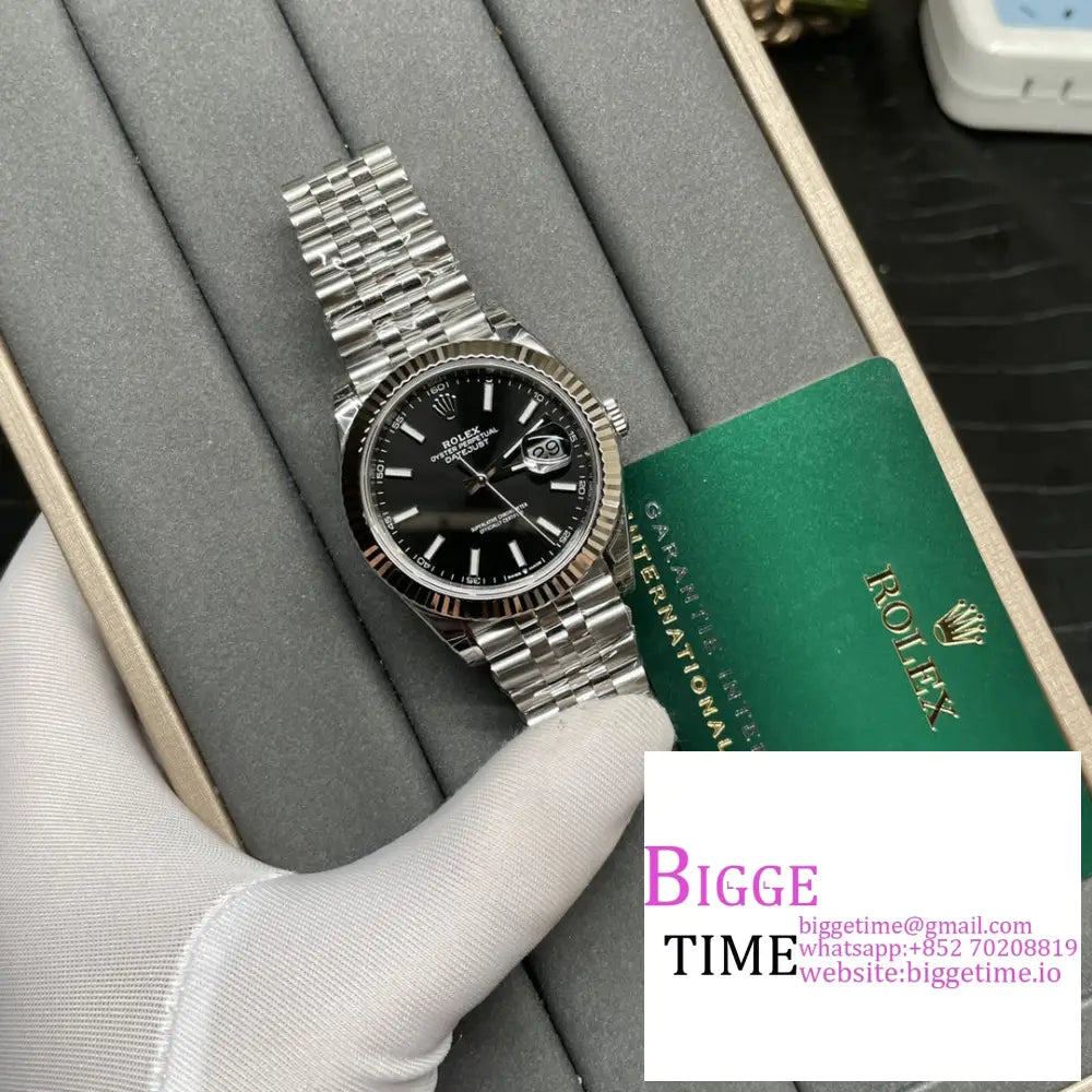 Datejust 41Mm 126334 Fluted Bezel Black Dial Jubilee Bracelet Vsf Vs3235 Rolex