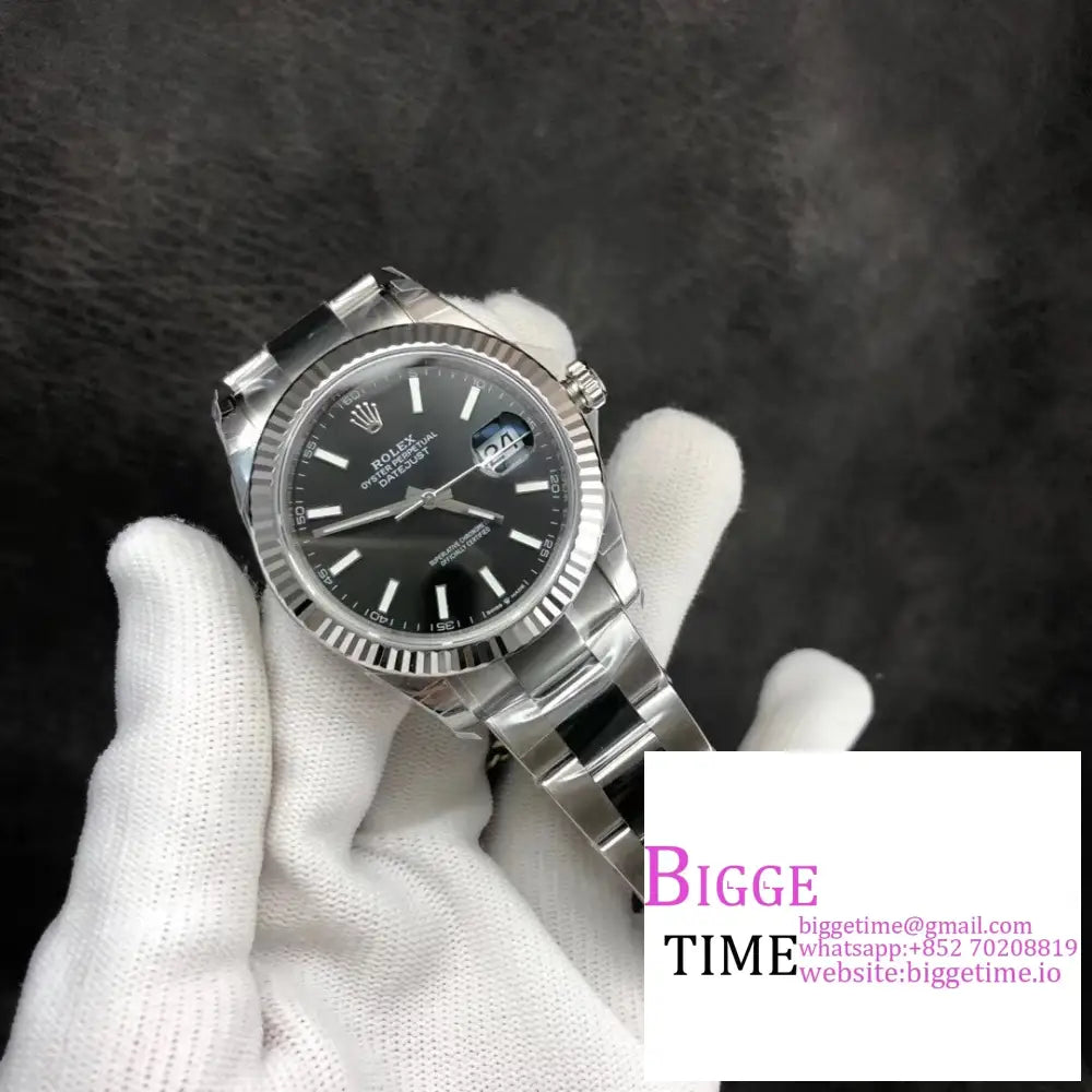 Datejust 41Mm 126334 Fluted Bezel Black Dial Oyster Bracelet Vsf Vs3235 Rolex