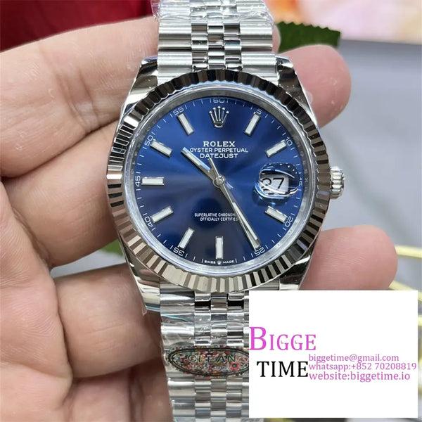 Datejust 41Mm 126334 Fluted Bezel Blue Dial Jubilee Bracelet Clean Factory Cf Vr3235 Option1 Rolex