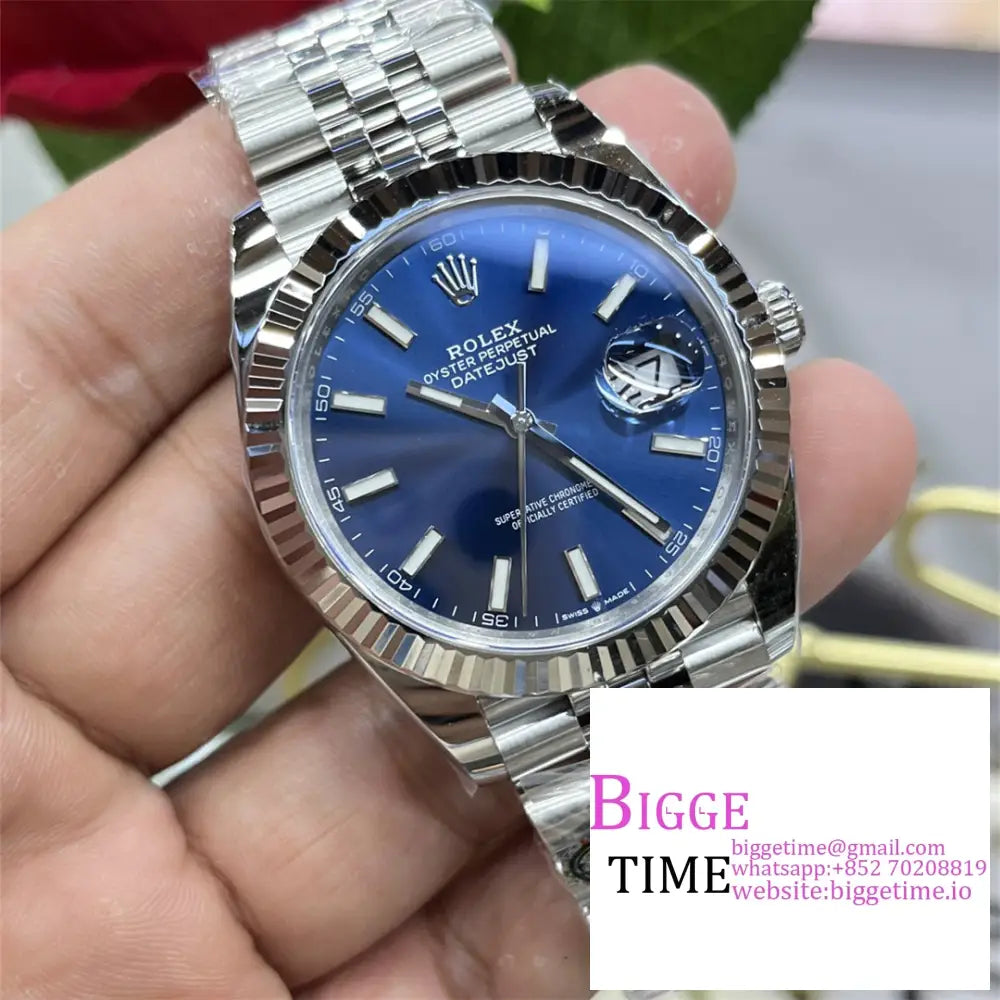 Datejust 41Mm 126334 Fluted Bezel Blue Dial Jubilee Bracelet Clean Factory Cf Vr3235 Rolex