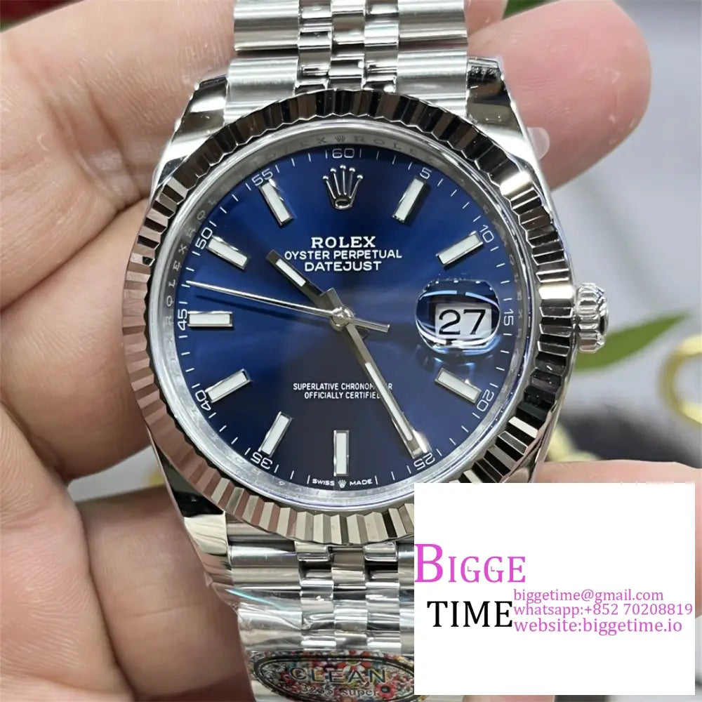 Datejust 41Mm 126334 Fluted Bezel Blue Dial Jubilee Bracelet Clean Factory Cf Vr3235 Rolex