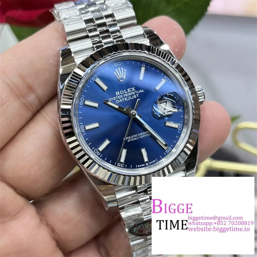 Datejust 41Mm 126334 Fluted Bezel Blue Dial Jubilee Bracelet Clean Factory Cf Vr3235 Rolex