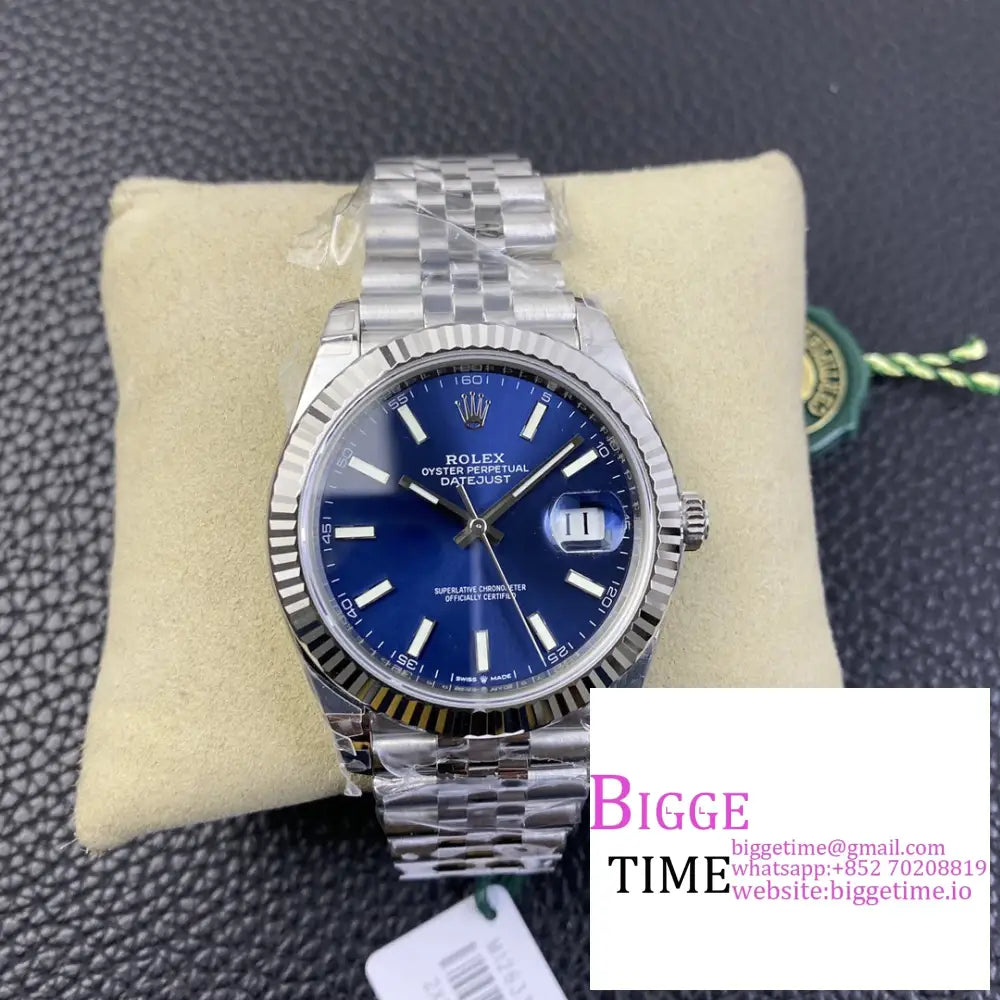 Datejust 41Mm 126334 Fluted Bezel Blue Dial Jubilee Bracelet Vsf Vs3235 Option1 Rolex